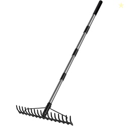 Walensee Heavy Duty Dual-Sided Bow Rake, 63" Stainless Steel Handle, H