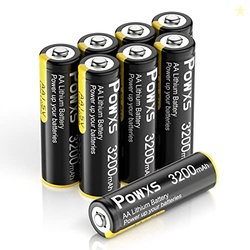 POWXS AA Lithium Batteries, 8Pack 1.5V Lithium Iron Double A Batteries