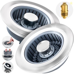 zaa 2 Pack Sink Drain Strainer, Sink Stopper, 3 in 1 Stainless Steel K