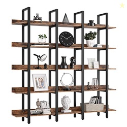 IRONCK Bookcase and Bookshelves Triple Wide 5 Tiers Large Open Shelves