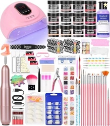 Acrylic Nail Art Kit for Beginners with U V Lamp and Drill