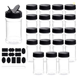 Spice Bottles, Dabacc 20Pcs 7oz Clear Plastic Container Jars with Lids
