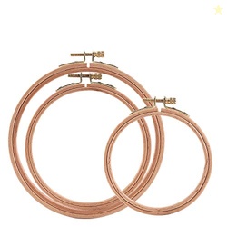 Sherbo 3 Pieces Beech Wood Embroidery Hoops Set By 4 Inch to 6 Inch Ci