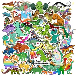 100PCS Dinosaur Stickers, Cute Waterproof Cartoon Stickers for Kids, T