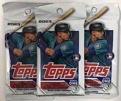 Topps 2023 Series 1 Baseball MLB Set of 3 Packs - 16 Cards per Pack - 