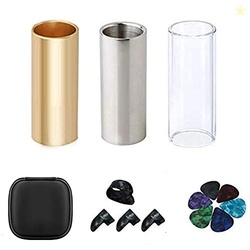Guitar Slide, Set of 1 Glass Slide, 1 Steel Slide and 1 Brass Guitar S