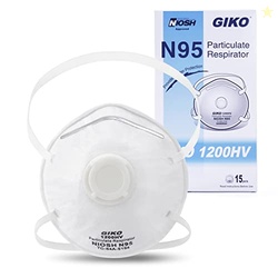 GIKO N95 Respirator Masks - 15Pcs NIOSH Certified Safety Masks Cup Par