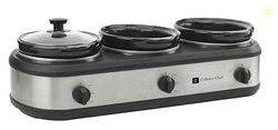 CULINARY CHEF, Triple Slow Cooker, Buffet Server 2.5qt x 3 Pot, Food W