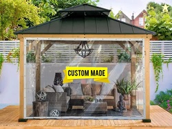 AKON Curtain Track Custom Size Clear Tarps | Made to Order | Patios, P