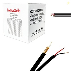 FiveStarCable RG59 1000 ft. Siamese Coaxial CCTV - Combo 20 AWG RG59 V