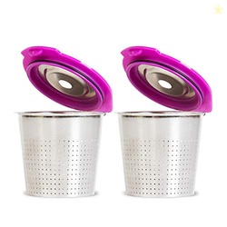 Cafe Flow Stainless Steel Reusable K Cup, 2-Pk by Perfect Pod - Refill