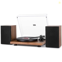 1 BY ONE Bluetooth Turntable HiFi System with 36 Watt Bookshelf Speake