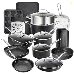 20 Pc Pots and Pans Set Non Stick - Granitestone Cookware Set with Fry