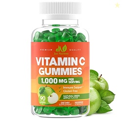 Vitamin C 1000mg Gummies (90 Count) - Maximum Strength Chewable Immune