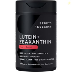 Sports Research Lutein and Zeaxanthin Capsules - Eye Health Support Su