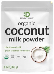 Unsweetened Organic Coconut Milk Powder, 3lbs  Dairy Free Creamer Alte