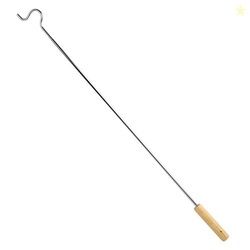 Closet Reacher Pole with Hook and Wooden Handle, Heavy Duty - Adjustab