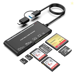 USB C USB3.0 Multi Card Reader for SD, CF, Micro SD, XD, MS Cards - 7 