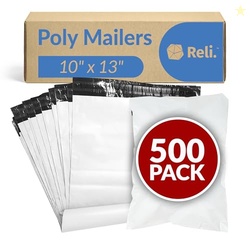 Reli. Poly Mailers 10x13" | 500 Count | White Self-Sealing Shipping En