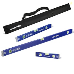 WORKPRO 3-Piece Spirit Level Set (12", 20", 40") with 12" Magnetic Tor