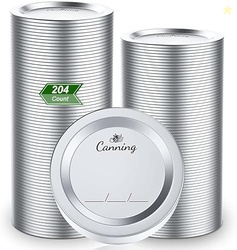 FENRIR 204 Pack Regular Mouth Canning Lids for Mason Jars, 70mm Silver