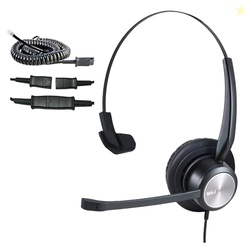 MKJ Cisco Phone Headset Corded RJ9 Telephone Headset with Noise Cancel