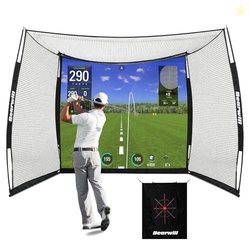 Golf Net with Simulator Impact Screen, 11 FT x 8 FT Golf Practice Hitt