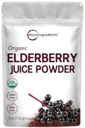 Organic Elderberry Juice Powder, 4oz | 100% Natural Fruit Powder | Col