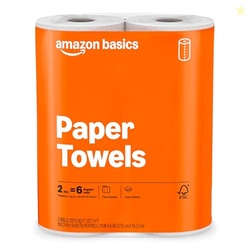Amazon Basics 2-Ply Flex-Sheets Paper Towels, 2-Pack, 150 Sheets per R