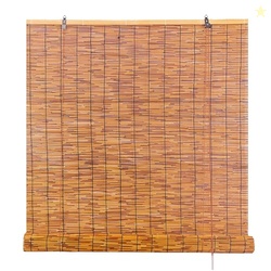 Roll up Bamboo Shades Blinds for Windows, Reed Curtain, Blackout Light