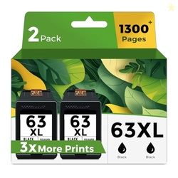 63XL Black Ink Cartridge Replacement for HP 63 HP63 XL 63XL BK Ink for