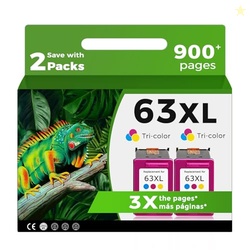 Relcolor 63XL Color Ink Cartridges Replacement for HP 63 XL Tricolor 2