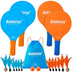 Banvih Badminton Set 4 Rackets - Beach Games & Yard Games for Adults a