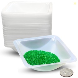 Weigh Boats Medium (100ml, 125 Pack) Disposable Plastic Trays for Scal