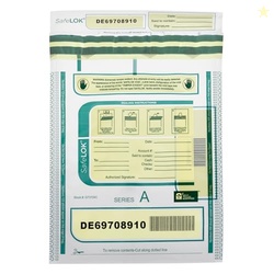 ControlTek SafeLok Tamper-Evident Deposit Bags, Clear, 9" x 12", 100 B