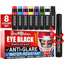 Jim&Gloria Water Resistant Eye Black, Anti-Glare Sports Face Paint Sti