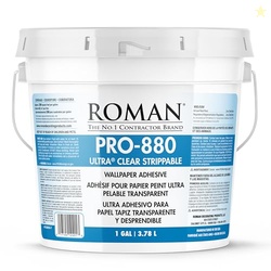Roman PRO-880 Wallpaper Adhesive, Ultra Clear Strippable - 1-Gallon