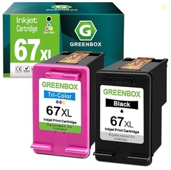 67XL Ink Cartridges Black/Color Combo Replacement for HP 67 XL 67XL In