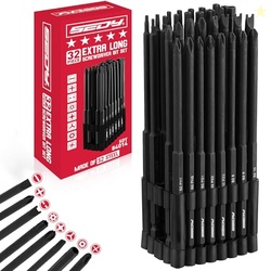 Extra Long Security Bit Set: 32-Piece S2 Steel Screwdriver Drill Bits 
