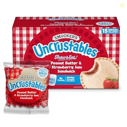 Smuckers Uncrustables Peanut Butter & Strawberry Jam Sandwiches, 15 Co