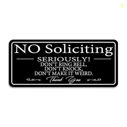 Maoerzai No Soliciting Sign for House/Office, Thick Acrylic Self-Adhes
