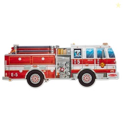 Melissa & Doug Giant Fire Truck Shaped Jumbo Floor Puzzle, 24-Piece Fi