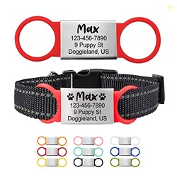 Custom Slide On Pet Tag ID, Fancy Silent Dogs & Cats Personalized No J