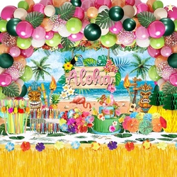 161 Pcs Hawaiian Luau Party Decorations, Tropical Summer Beach Party S