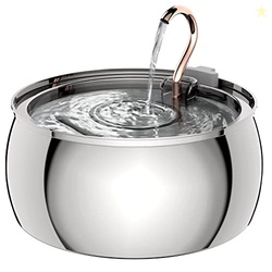 Tomxcute Stainless Steel Cat Water Fountain, Swan Neck Multi-Pet Dispe