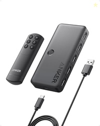 Anker HDMI Switch, 4K@60Hz HDMI Switcher, 4 in 1 Out with Smooth Finis