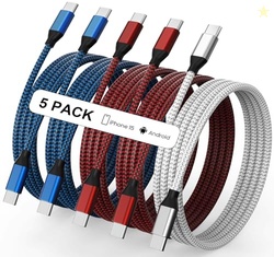 USB C to USB C Cable Nylon Braided 60W 3/3/6/6/10 FT USB Type C Fast C
