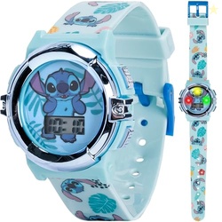Disney Stitch Kids LCD Watch  Flashing Light-Up Dial, Digital Time Dis