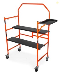 WEN 4-Foot Portable Rolling Scaffolding, 500-Pound-Capacity with Folda