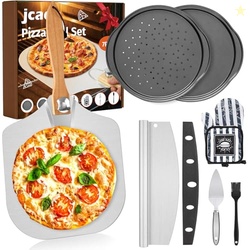Pizza Peel Pizza Pan Set, 7Pcs Pizza Oven Accessories, 12 Inch Metal P